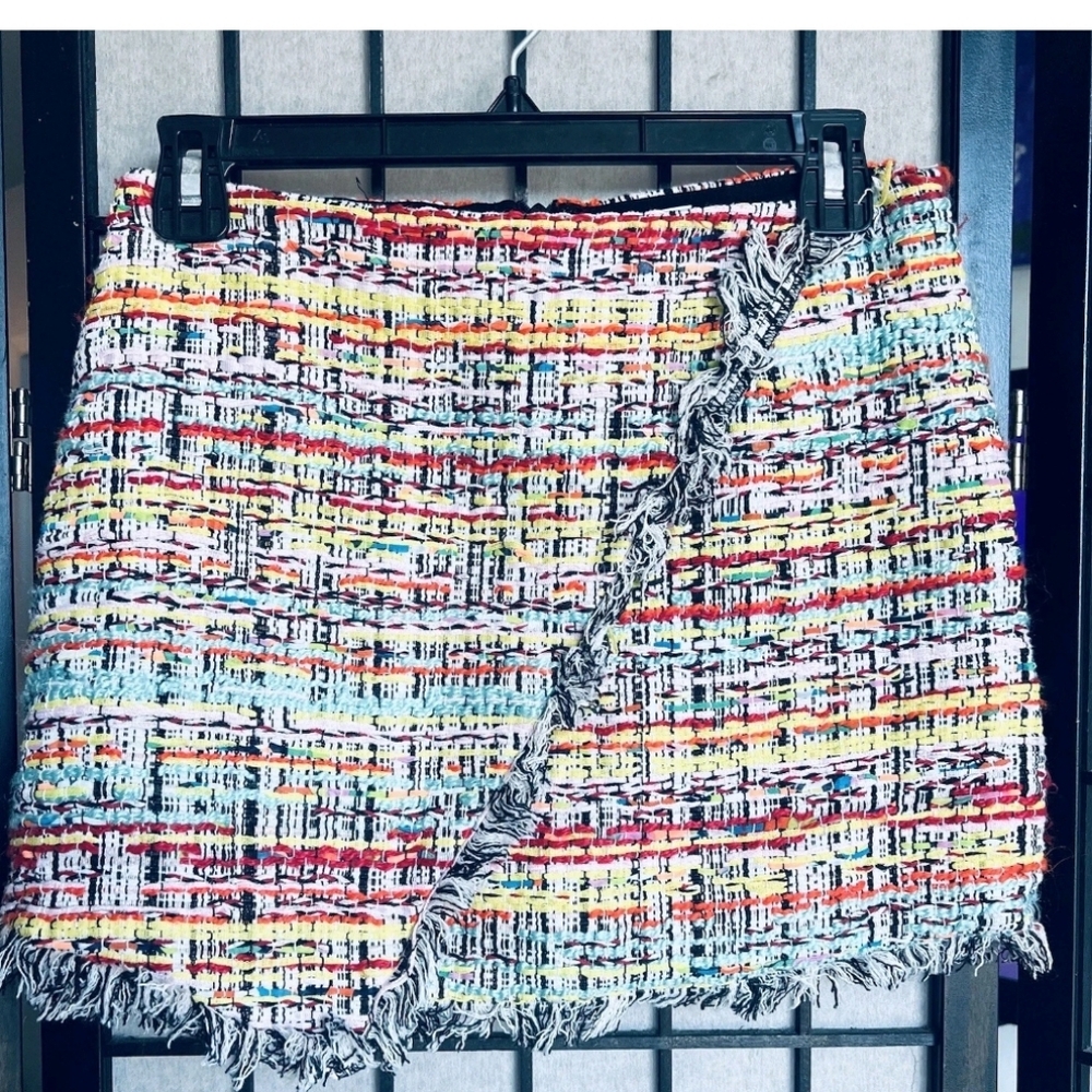 Forever 21 Multicolor Color Tweed Artsy Mini Skirt Size Medium